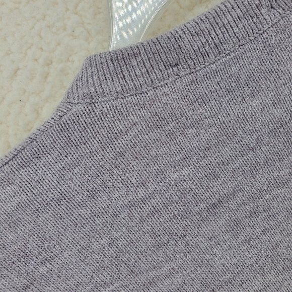 70s Royal Jeff Knit Sweater Gray V Neck Pullover Ribbed Trim Mens L VTG USA Made - Picture 8 of 11